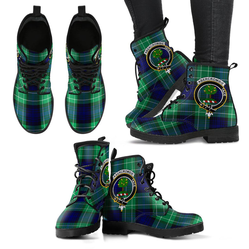 Abercrombie Tartan Clan Badge Leather Boots Hj4