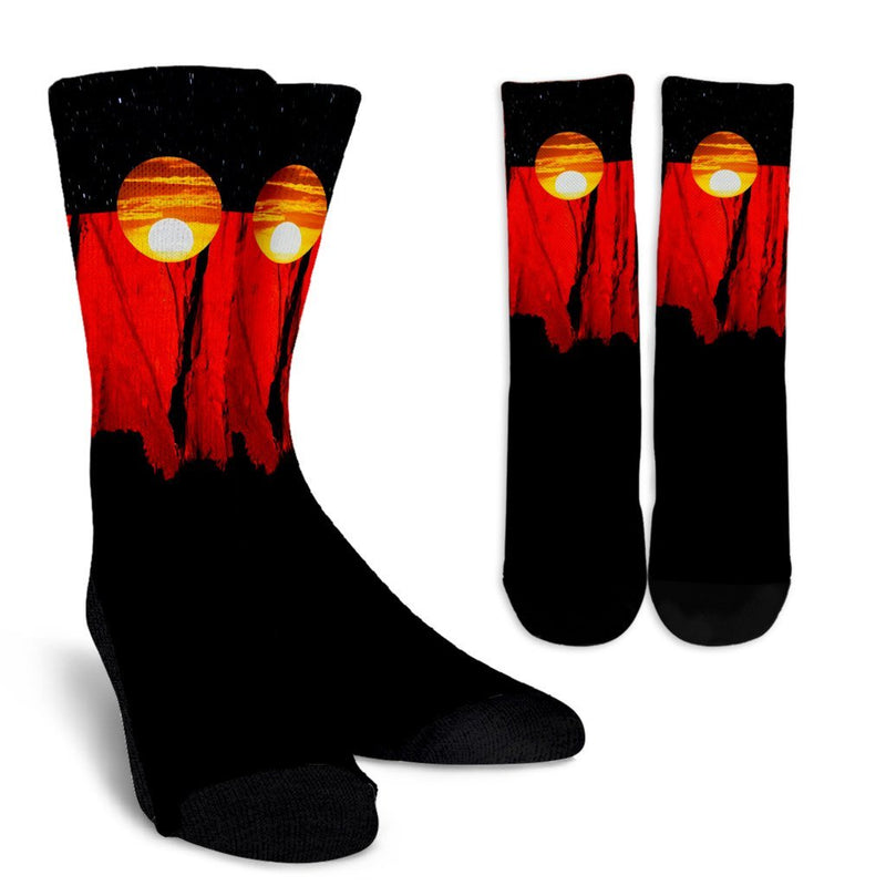 1stTheWorld Australia Aboriginal Flag Socks K5 - Limited Edition