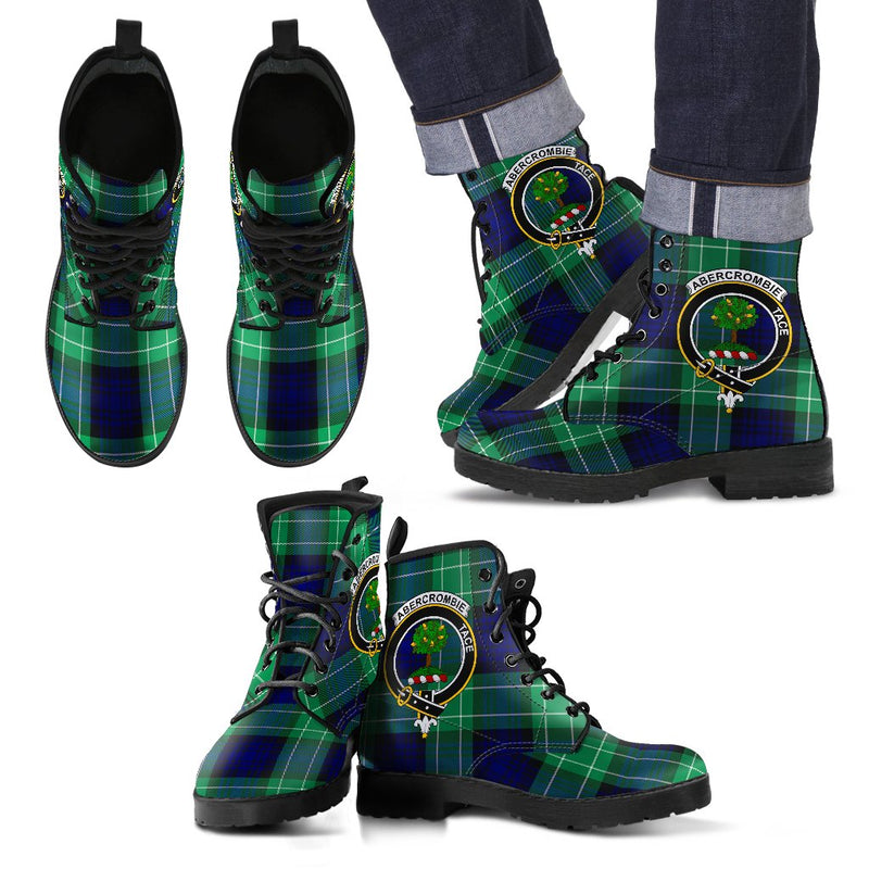 Abercrombie Tartan Clan Badge Leather Boots Hj4