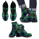 Abercrombie Tartan Clan Badge Leather Boots Hj4