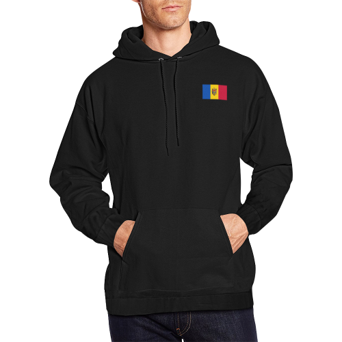 Moldova Hoodie - Flag And Coat Of Arms At The Back - Bn04