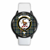 Scott Modern Clan Badge Tartan Leather/Steel Watch - BN