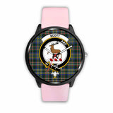 Scott Modern Clan Badge Tartan Leather/Steel Watch - BN