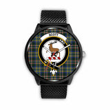 Scott Modern Clan Badge Tartan Leather/Steel Watch - BN