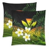 Kanaka Maoli (Hawaiian) Pillow Cases, Polynesian Plumeria Banana Leaves Reggae A02