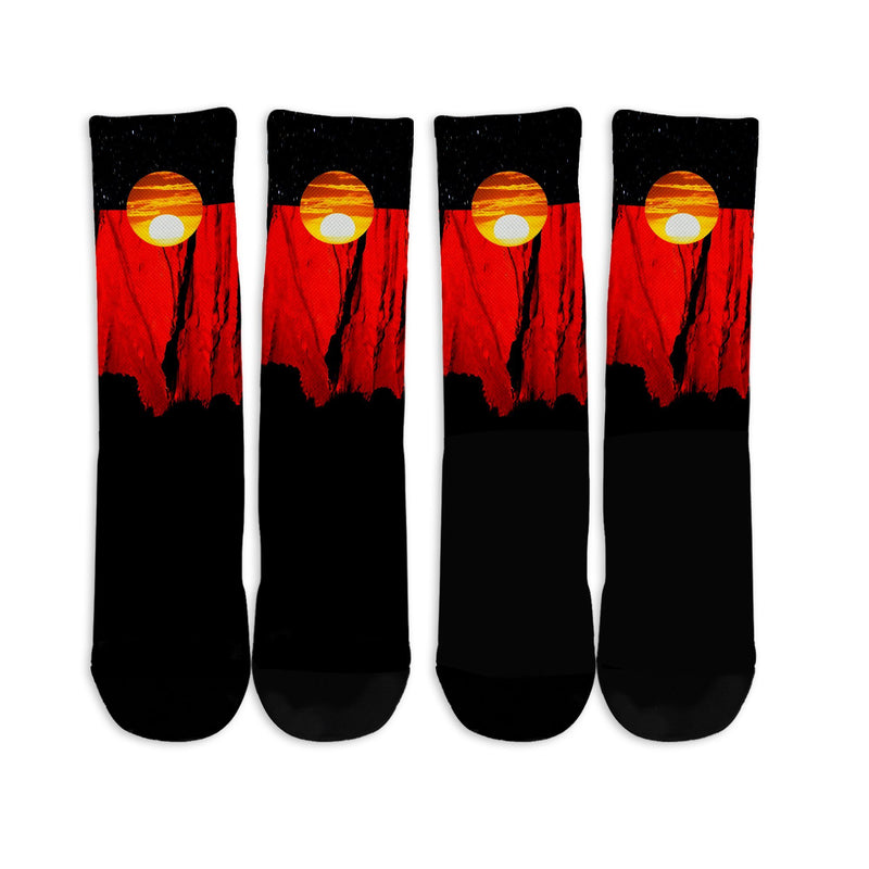 1stTheWorld Australia Aboriginal Flag Socks K5 - Limited Edition