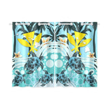 Hawaii Window Curtain - Blue Turtle Hibiscus A24