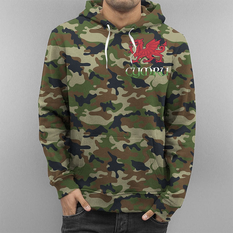 Cymru Wales Hoodie 05 - Camo Hoodie - BN02