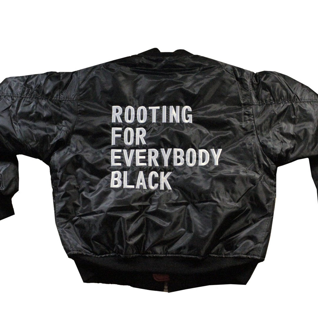 Rooting For Everybody Black Bomber Jacket