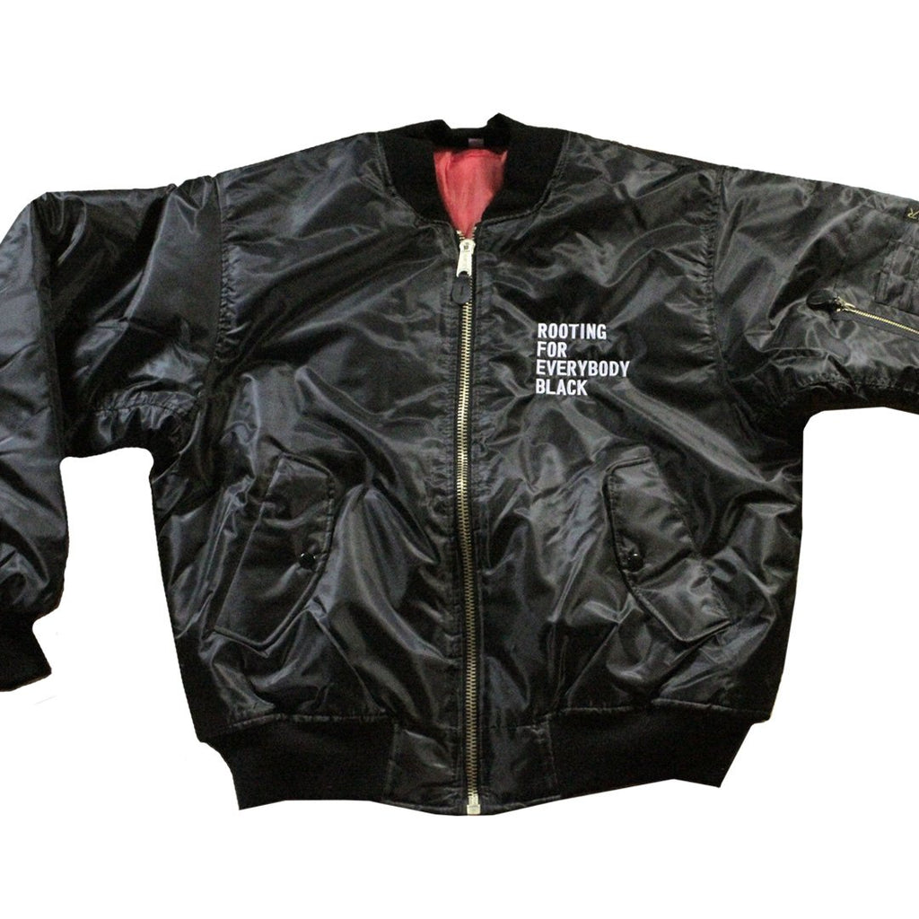 Rooting For Everybody Black Bomber Jacket