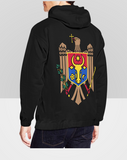 Moldova Hoodie - Flag And Coat Of Arms At The Back - Bn04