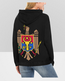 Moldova Hoodie - Flag And Coat Of Arms At The Back - Bn04