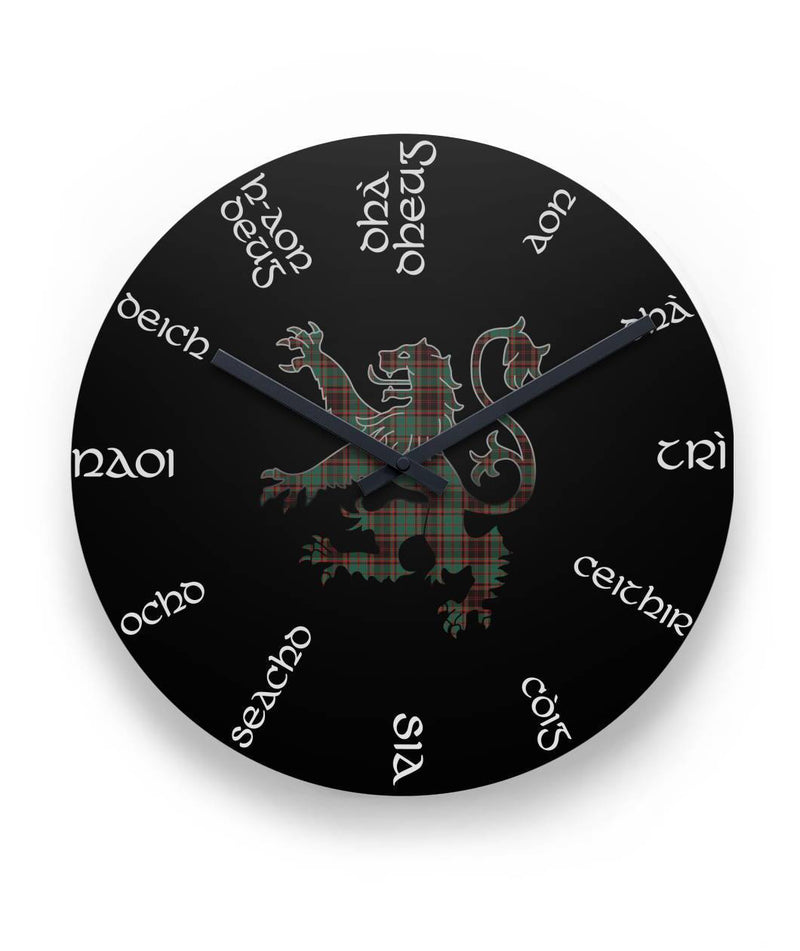 Buchan Ancient Tartan Wall Clock Scottish Lion Version K7