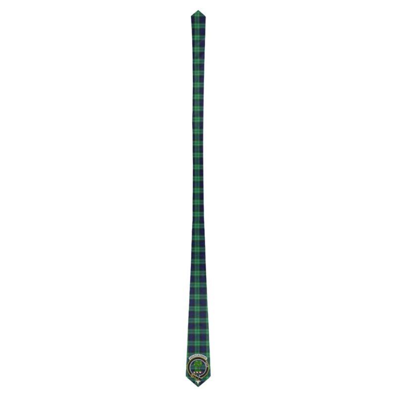 Abercrombie Tartan Tie with Clan Crest TH8
