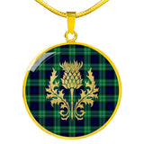 Abercrombie Tartan Circle Necklace Thistle Gold Hj4