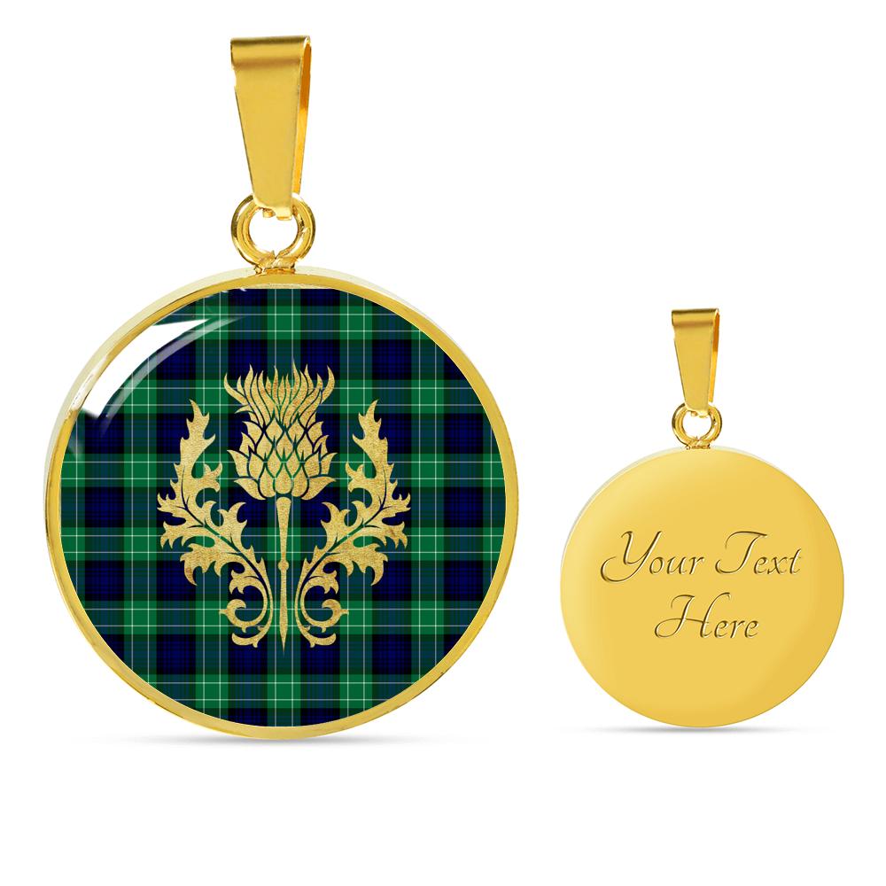 Abercrombie Tartan Circle Necklace Thistle Gold Hj4