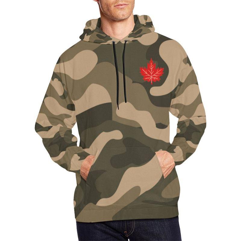 CANADA MAPLE LEAF WITH CAMO STYLE HOODIE K5