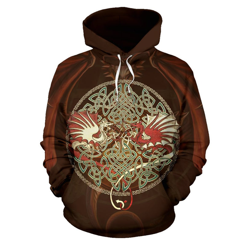 Celtic hoodie Celtic Keltic dragons hoodie J7