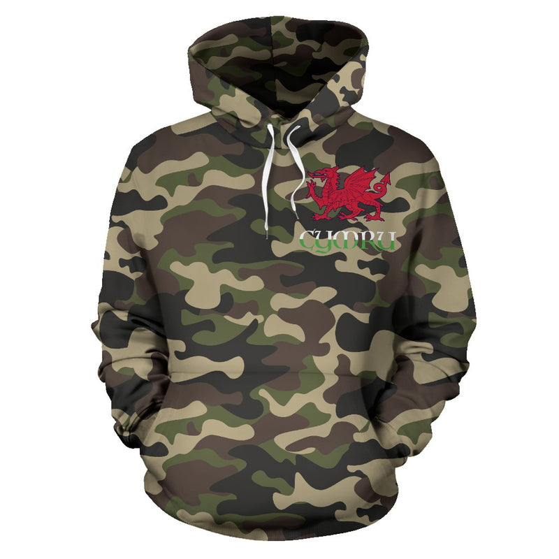 Cymru Wales Hoodie 03 - Camo Hoodie - BN02