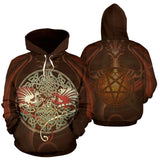 Celtic hoodie Celtic Keltic dragons hoodie J7