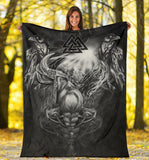Viking Premium Blanket - Odin And Raven - J4