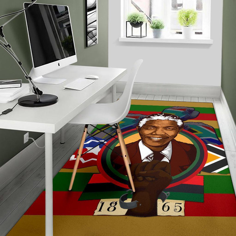 Nelson Mandela Area Rug - Fighting for African - BN21