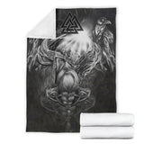 Viking Premium Blanket - Odin And Raven - J4
