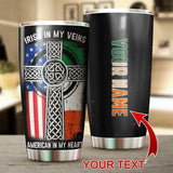 (Custom) Ireland Tumbler - Irish in my Veins A7