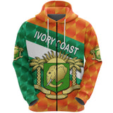 Ivory Coast Zip Hoodie Sporty Style K8