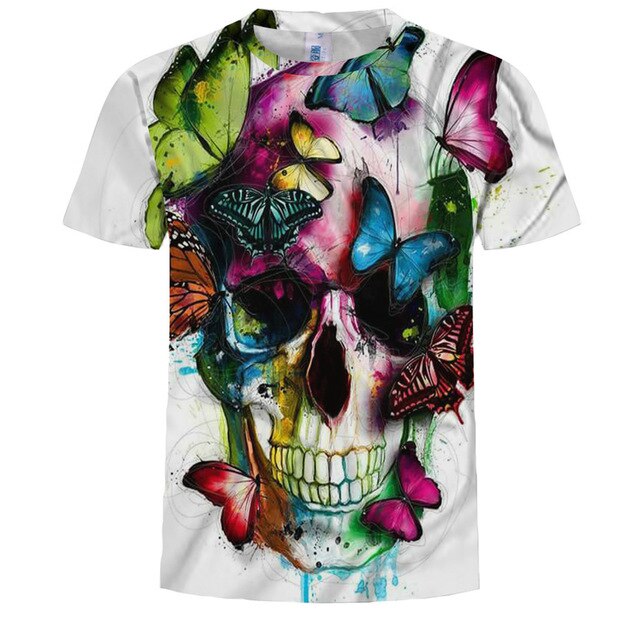 Newest Skull 3D Print Animal Cool Funny T-Shirt Men Short Sleeve Summer Tops T Shirt Male Fashion T Shirt Plus Size S-3XL