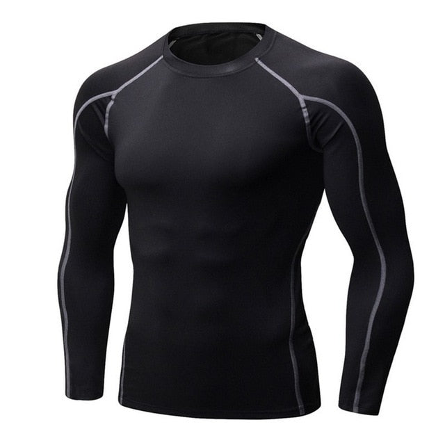 Quick Dry Men Running T shirt Long Sleeve Fitness Tops for Male Bodybuliding Compression Shirts Slimming Sports Tight fit