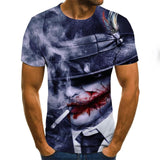2020 new Cool clown men's T-shirt funny clown face tops 3D printed fashion short-sleeved round neck shirt trendy streetwear