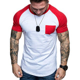 Fashion Men's T-shirt Tee Summer Slim Fit Patchwork Pocket Short Sleeved T-shirt Top Blouse Men Clothes camiseta Masculina 2020