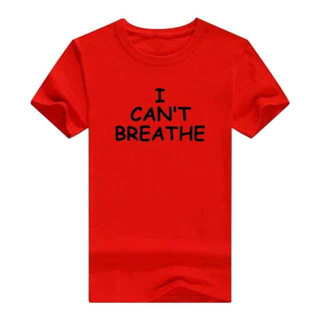 Men Women Letter Print T Shirt I Cant Breathe Soft Sports Summer Casual Round Neck Police Protest Fashion Basic Tops