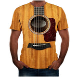 3D Guitar Tshirt Men Funny Novelty Printed Plus Size Short Sleeve Tee Shirt Tops Summer Men Oversized T-shirt Camiseta Hombre