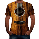 3D Guitar Tshirt Men Funny Novelty Printed Plus Size Short Sleeve Tee Shirt Tops Summer Men Oversized T-shirt Camiseta Hombre