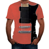 3D Guitar Tshirt Men Funny Novelty Printed Plus Size Short Sleeve Tee Shirt Tops Summer Men Oversized T-shirt Camiseta Hombre