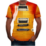 3D Guitar Tshirt Men Funny Novelty Printed Plus Size Short Sleeve Tee Shirt Tops Summer Men Oversized T-shirt Camiseta Hombre