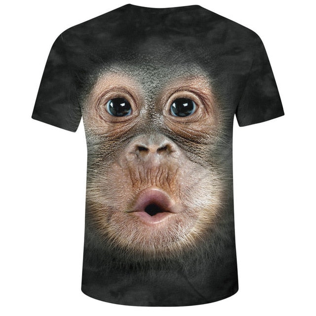XXXL Homme Men Animal t shirt Orangutan/monkey 3D Print tshirt Men Funny tees tops Short Sleeve O-neck 3D Print Summer Clothes