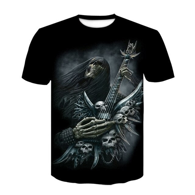 2020 Summer Short Sleeve Tees Brand Men T-shirt Metal Rock Band 3D Printed black ice T Shirt Male Hip Hop mens clothing