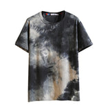 40# Men's Summer Oversized T Shirt Casual Fashion Tie-dyed Printing Tshirt O-Neck Short Sleeve T-shirt Tops футболка мужская