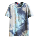 40# Men's Summer Oversized T Shirt Casual Fashion Tie-dyed Printing Tshirt O-Neck Short Sleeve T-shirt Tops футболка мужская