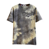 40# Men's Summer Oversized T Shirt Casual Fashion Tie-dyed Printing Tshirt O-Neck Short Sleeve T-shirt Tops футболка мужская