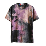 40# Men's Summer Oversized T Shirt Casual Fashion Tie-dyed Printing Tshirt O-Neck Short Sleeve T-shirt Tops футболка мужская