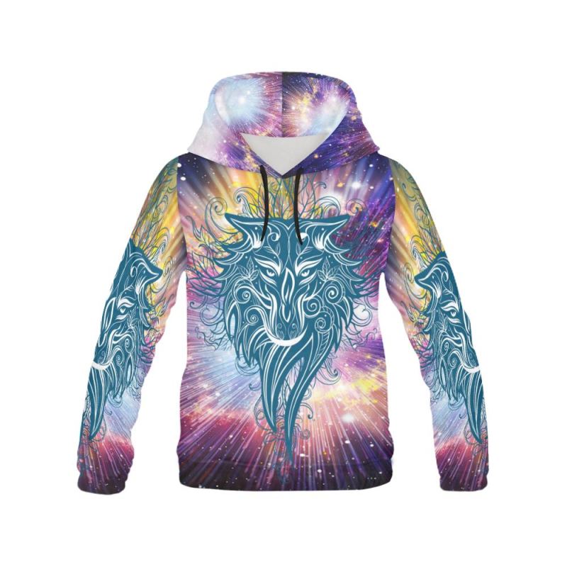 The Wolf Galaxy Over Print Hoodie O4